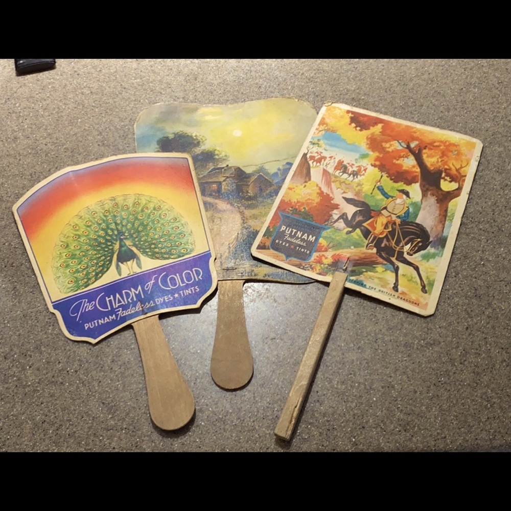 Vintage Hand-Held Paper Fans